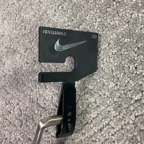 Nike Reversible Golf Belt Men's Size 36 Black Gray Faux Synthetic Leather - Picture 3 of 9